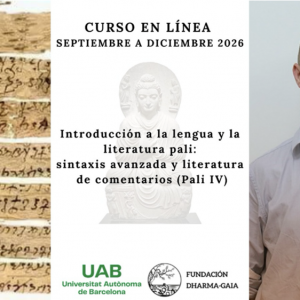 Read more about the article Curso Online: «Introducción a la Lengua y Literatura Pali: Sintaxis Avanzada y Literatura de Comentarios (Pali IV)» 